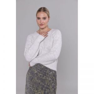 532090-P075 TRUI V-HALS stone white