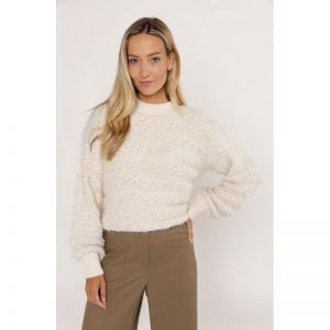 533203-P023 PULLOVER MIX HAIRY pebble